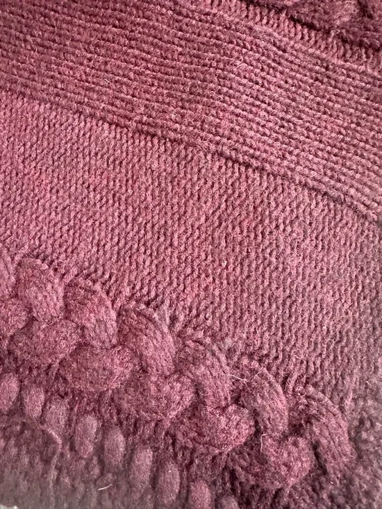 UGG Plum Knit Scarf O/S Cable Knit Chunky Cozy Winter Wrap Shawl - Picture 6 of 9